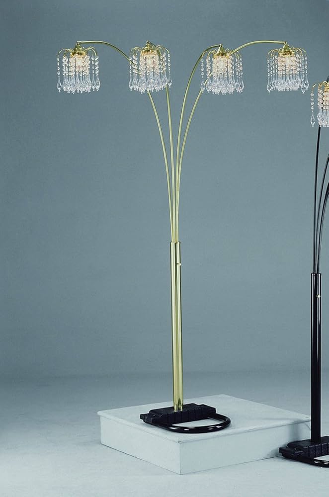 Gold Rain Drop Arc Floor Lamp 91''H by Crown Mark - Floor